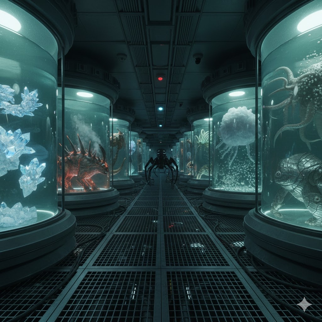 "Космический зверинец: Вид изнутри", иллюстрация создана сетью Джемини