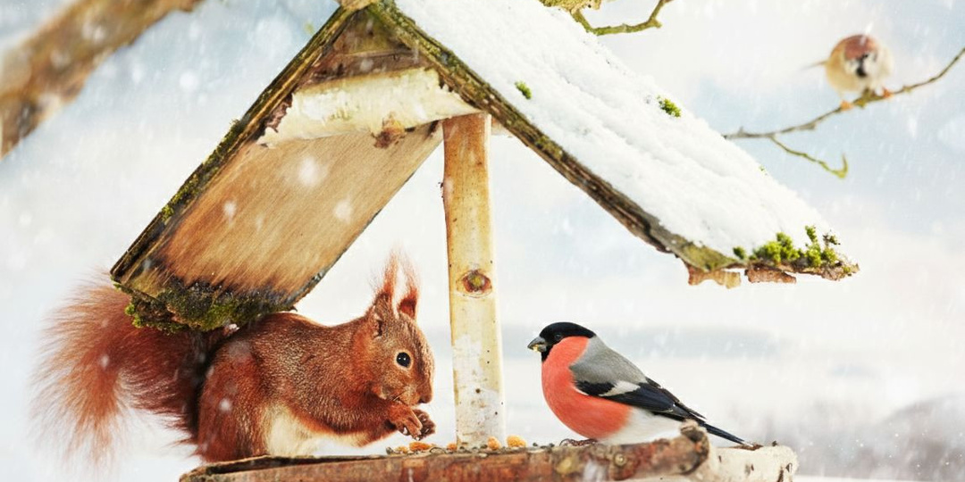 Как можно украсить сад вкусняшками для белок и птичек?