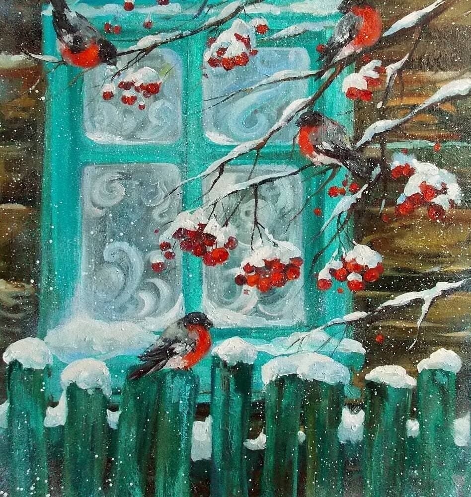 Наталья Герасимова. Снегири. Изображение из открытых источников