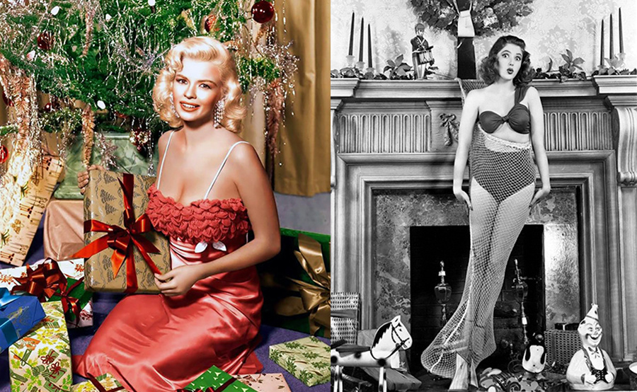 Джейн Мэнсфилд с подарками и Марта Викерс