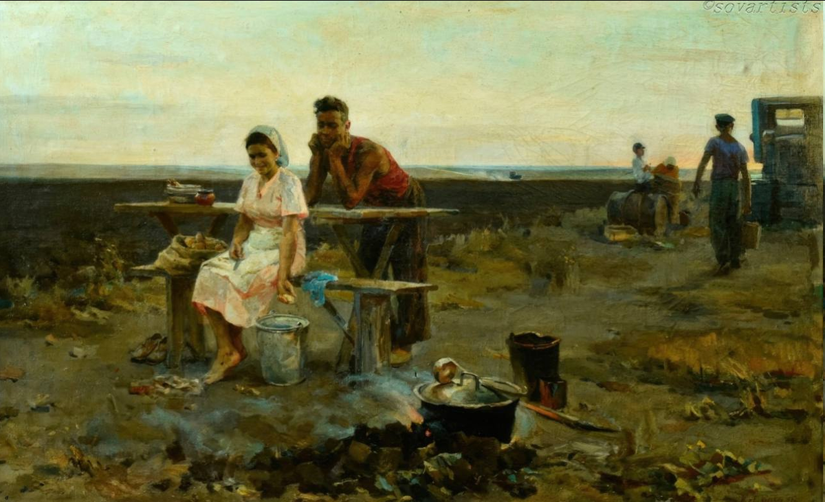 Евгений Чарский. «На зорьке». 1955