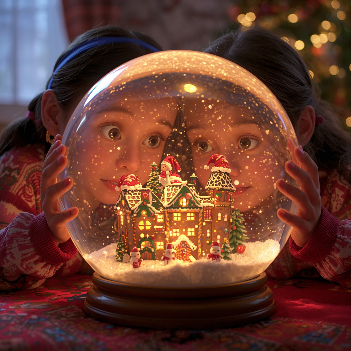 «Представь, что твой животик — это не просто живот, а целый Новогодний Город, похожий на самый красивый шар-сюрприз. Им правят милые и очень работящие жители!»