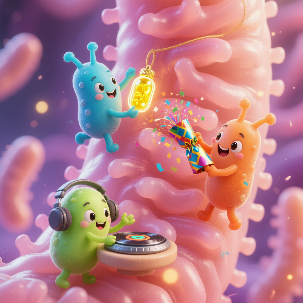 «Так выглядит праздник в твоём здоровом теле! Все жители трудятся, чтобы тебе было хорошо. Но у каждой сказки есть и тёмные силы...»
