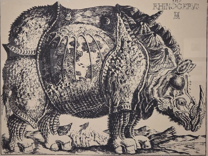 Д.П.Плаинский Носорог 1995 бумага, шелкография