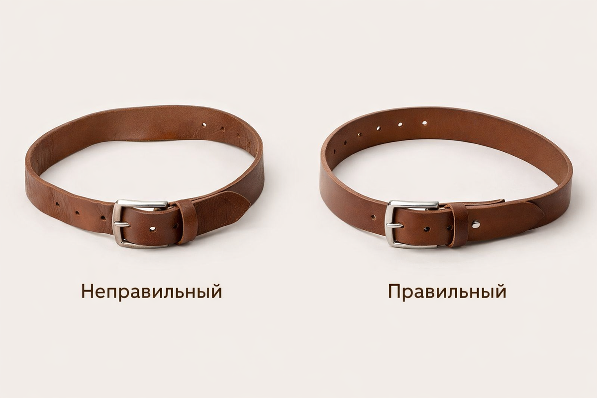 Вроде два ремня, только один неправльно сшит, а другой правильно.