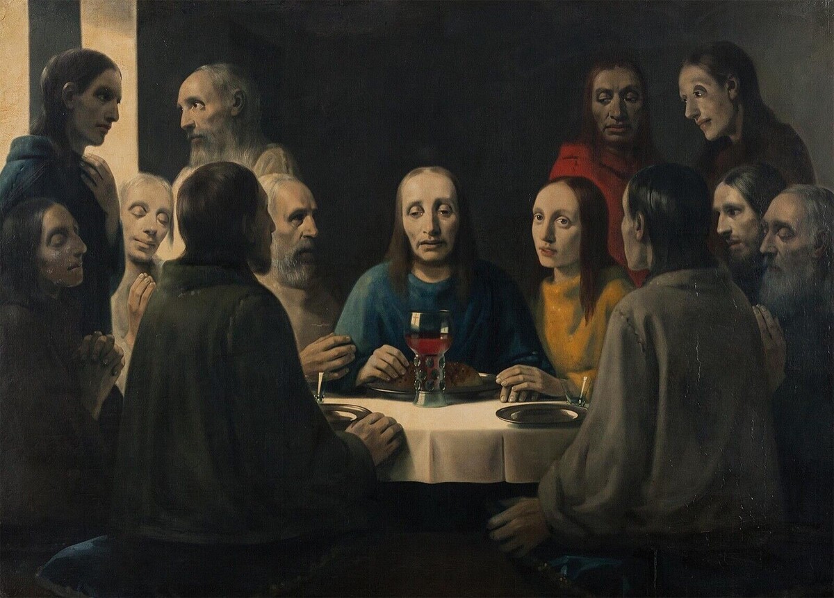 Поддельная картина ван Меегерена "Христос в Эммаусе". Она выглядит как настоящий старый мастер.