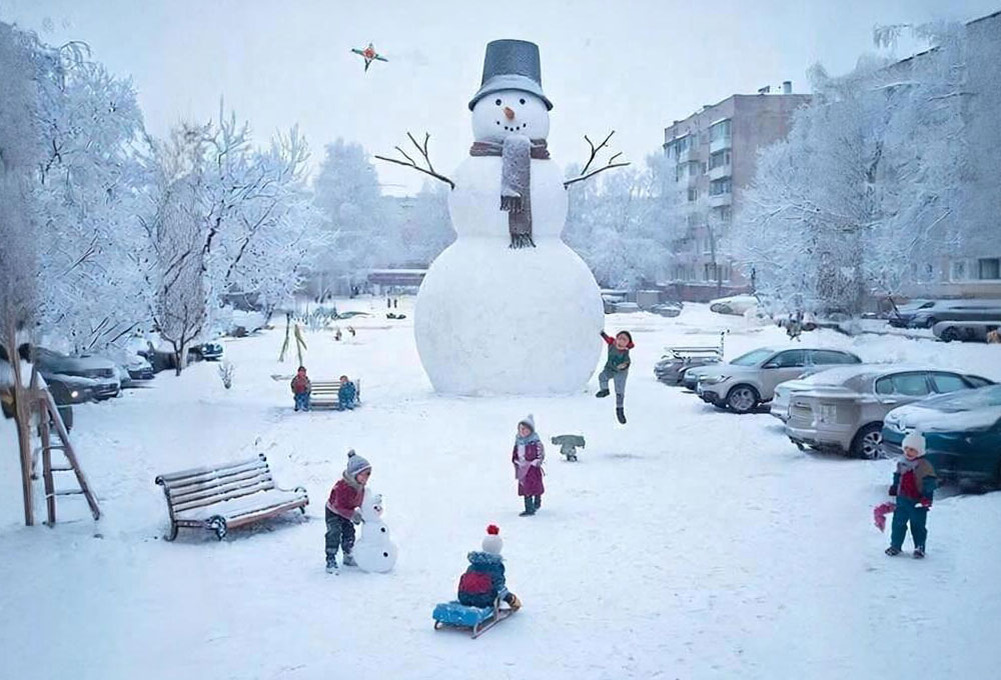 Сегодня, 01.01.2026, все встаём, выходим на улицу и лепим снеговиков.