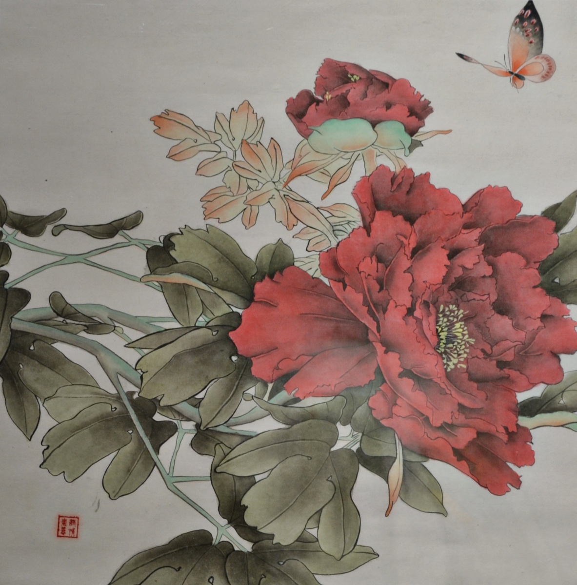 Рисовая бумага, тушь, минеральные краски. Фото автора канала 