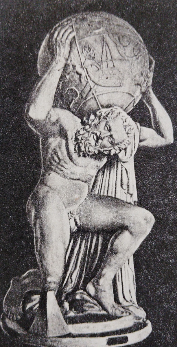 Атлас держит небесный свод, изображённый в виде шара. ( Статуя I в. до н.э.)