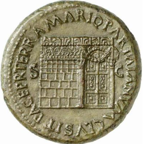 Изображение храма Януса на монете времён Нерона. (интернет)