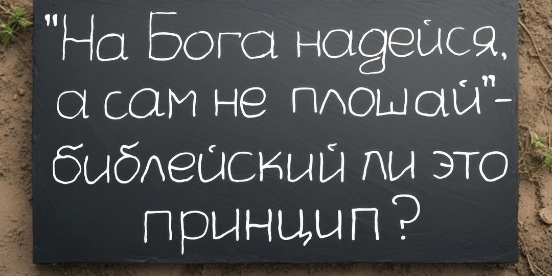 “На Бога надейся, а сам не плошай” - библейский ли это принцип?
