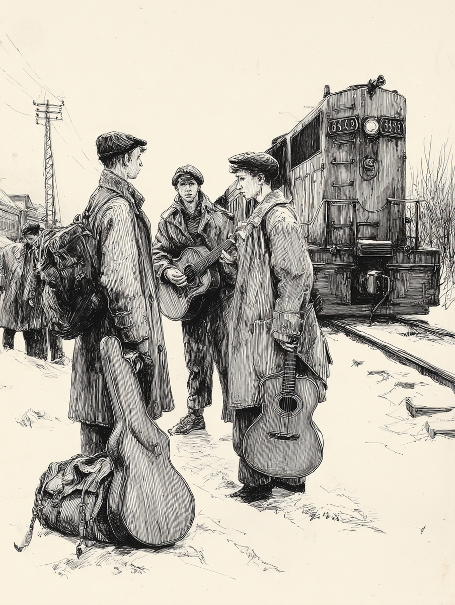 Скоро мы поедем в армию. Ноябрь 1984 года. Свердловск. Основано на реальных событиях из жизни автора. Иллюстрация создана при помощи ИИ, по описанию автора рассказа.