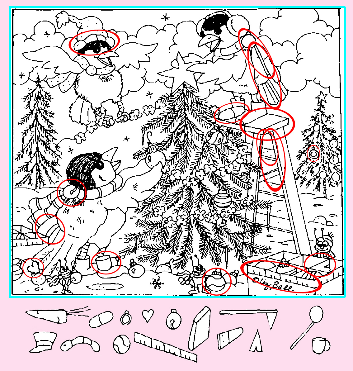 Картинка-ответ (15 спрятанных предметов). Картинка подготовлена автором