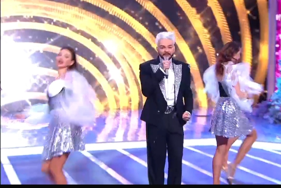 Кадры новогодней программы на ТВ