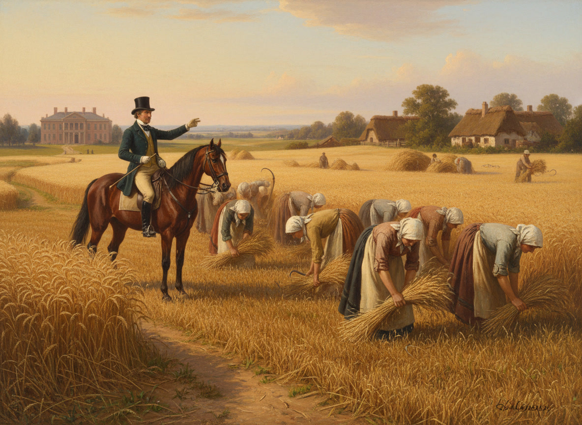 Помещик контролирует уборку урожая