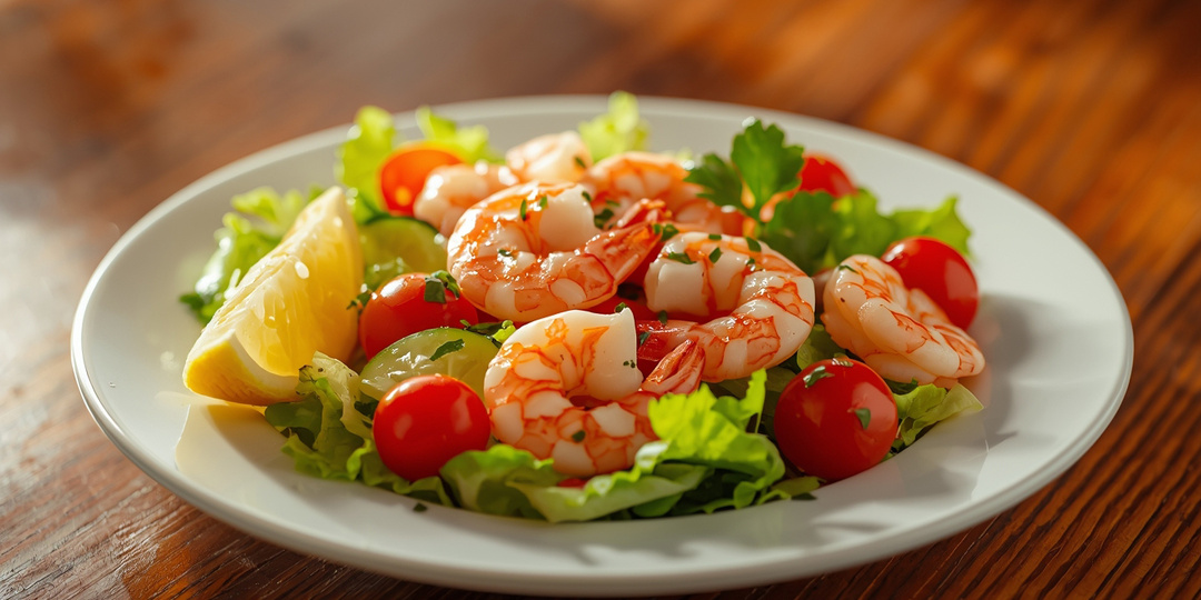 Салат с креветками