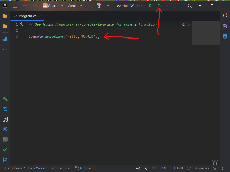 Как запустить первую программу на C#