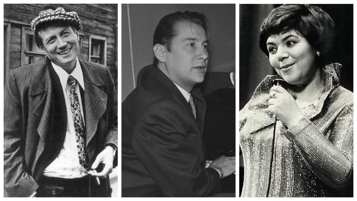 Создатели композиции "А снег идет..." Евгений Евтушенко, Андрей Эшпай, Майя Кристалинская