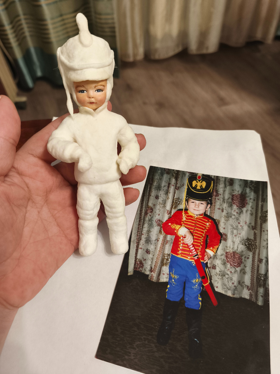 Елочная игрушка из ваты, до того, как я расписала её. Автор: Никифорова Светлана