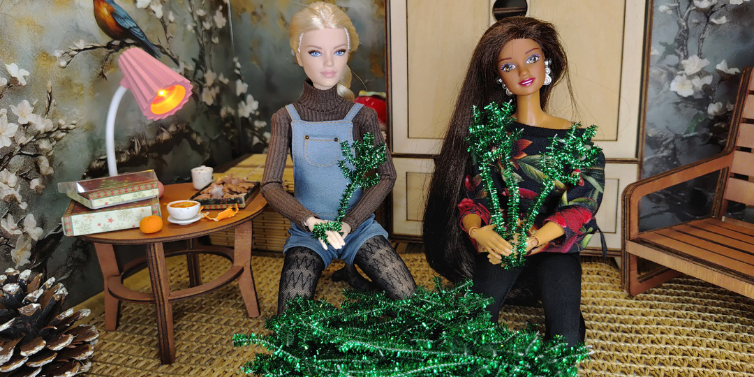 Как мы ёлку для кукол делали: мастер-класс