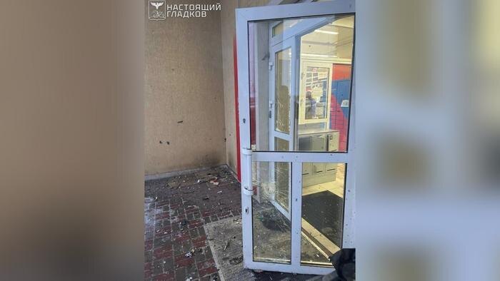 Место попадания БПЛА ВСУ в Белгородской области. Фото © Telegram / Настоящий Гладков