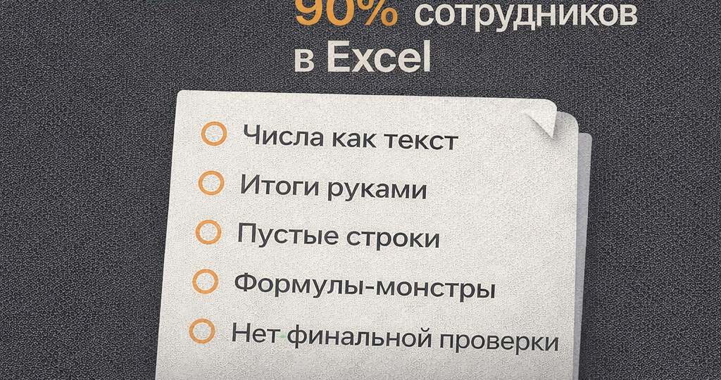 5 ошибок в Excel, которые делают 90% сотрудников