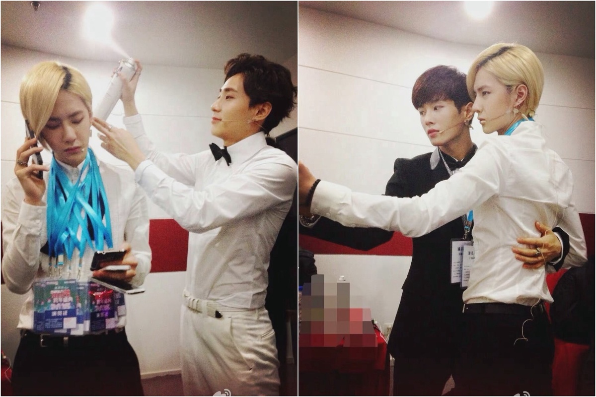 с коллегами из группы перед концертом (фотографии из открытых источников, коллаж мой)