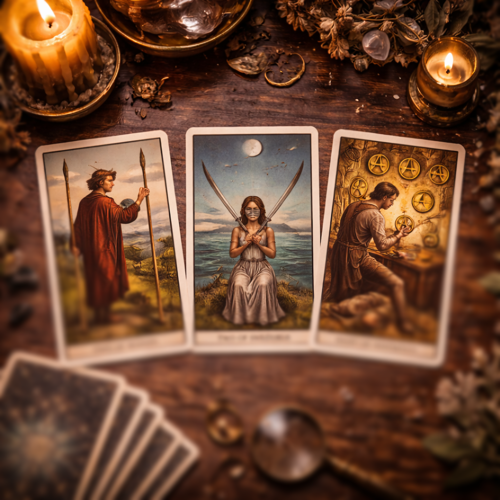 Спросим ответ у трёх карт Таро, задав мысленно вопрос.