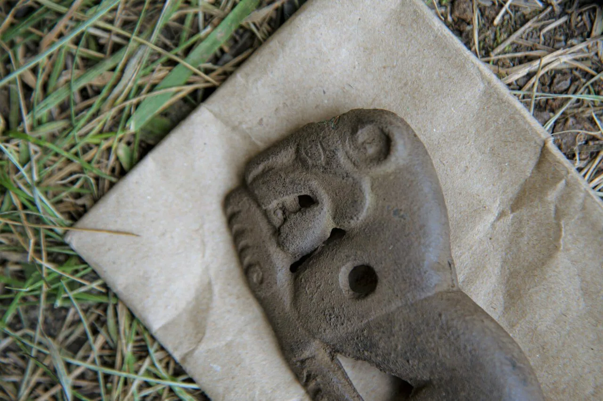 На территории «Томской Писаницы» найдены уникальные артефакты. Среди находок — бронзовая пряжка в виде кошачьего хищника, бляха с изображением пантеры с головой барана в зубах, пряжка с геральдическим орнаментом козлов, миниатюрный топорик, фрагменты керамики и скопления костей.
Артефакты подтверждают, что территория была культовым местом, где встречались представители разных культур — таёжных, степных и лесостепных племён. Ранее их присутствие на этой земле учёные могли только предполагать.