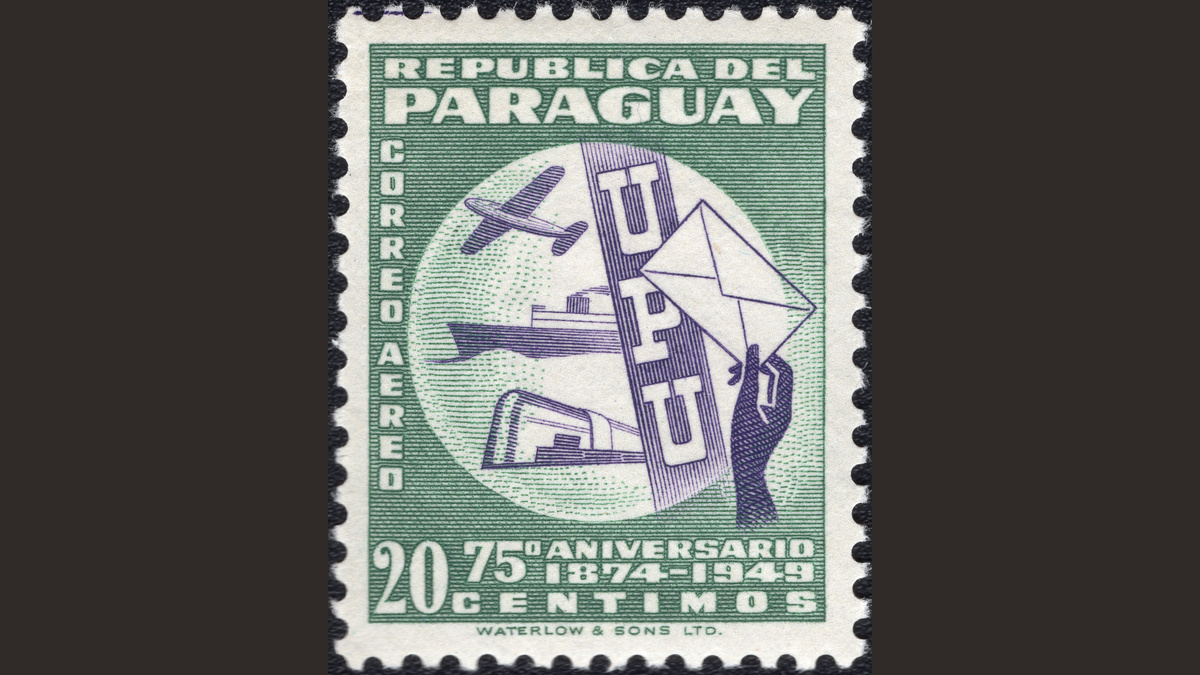 1. Парагвай, 1950 год, № 656. 75 лет Всемирному почтовому союзу.