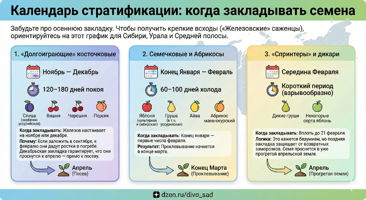                                   Календарь стратификации: когда закладывать семена
