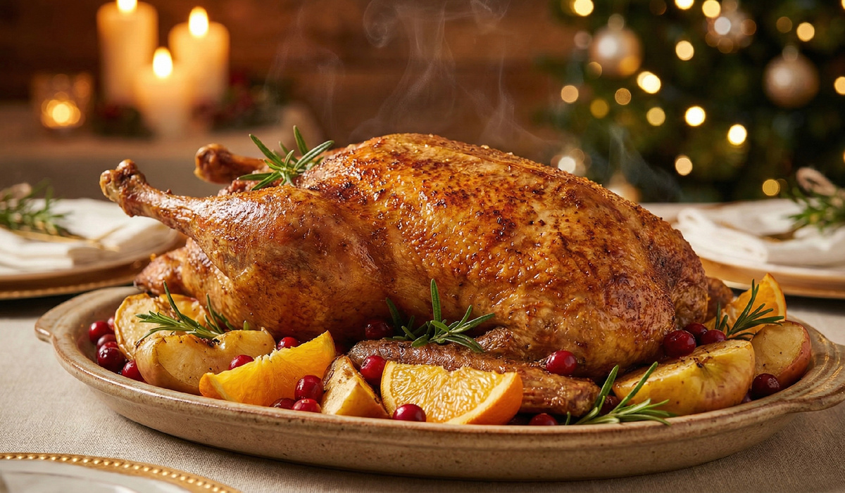 Утка с яблоками 