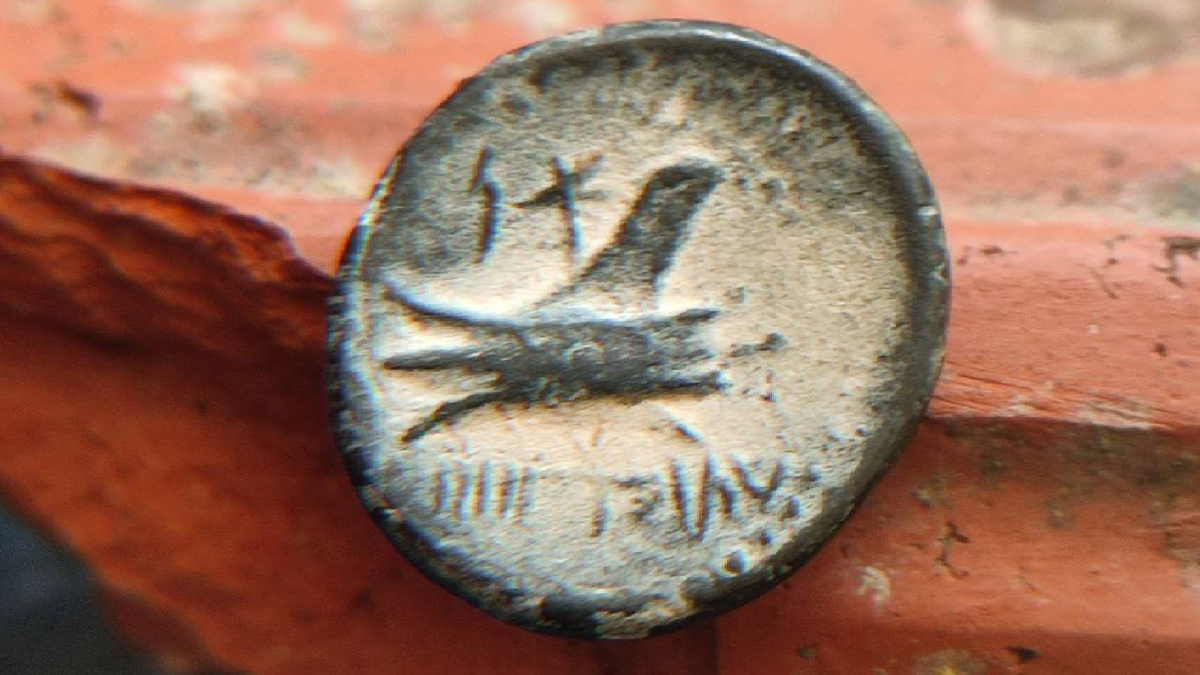 Монета финикийцев с морским боевым тараном, коллекция автора