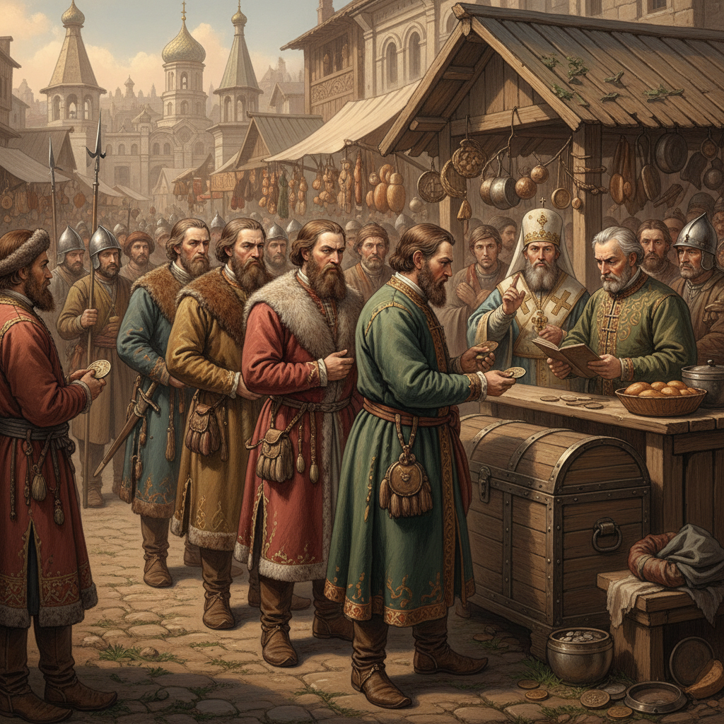 Мужчины платят за право носить бороду в России начале XVIII

