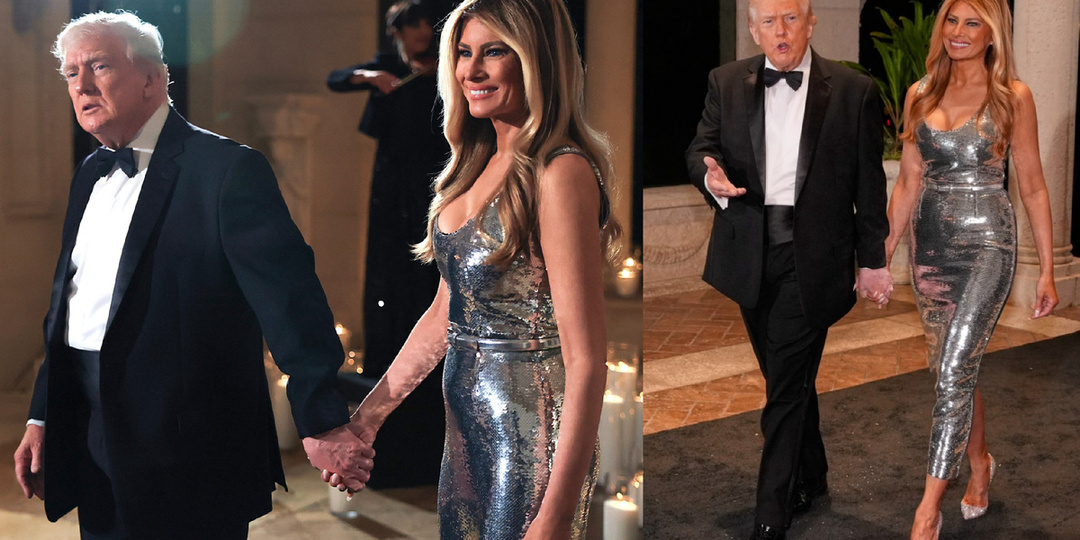ЕВФ. Серебристо-лунная Мелания Трамп с откровенным декольте на новогоднем приеме 2026 в Mar-a-Lago.Тайное послание ? Елена Вагнер Федосеева.