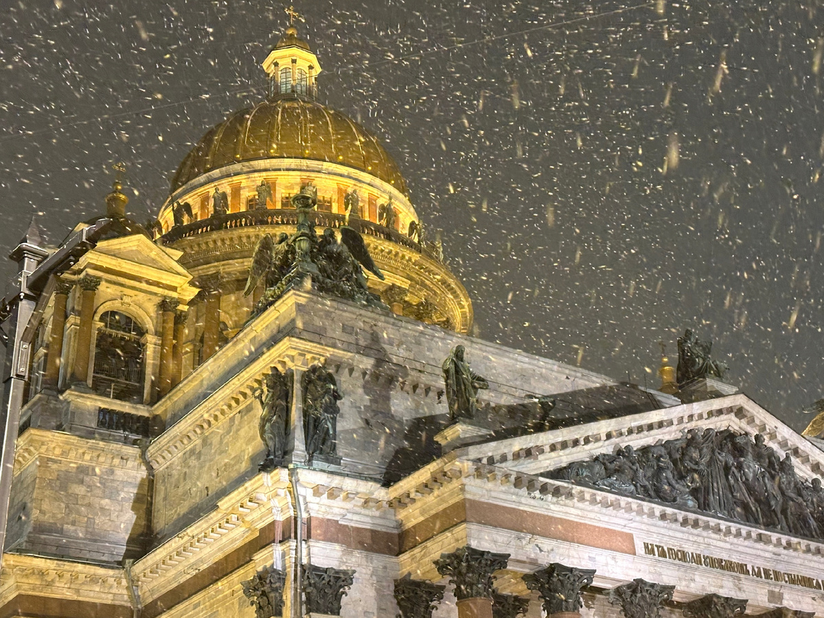 Вчерашний снегопад. Автор фото - моя дочь. 