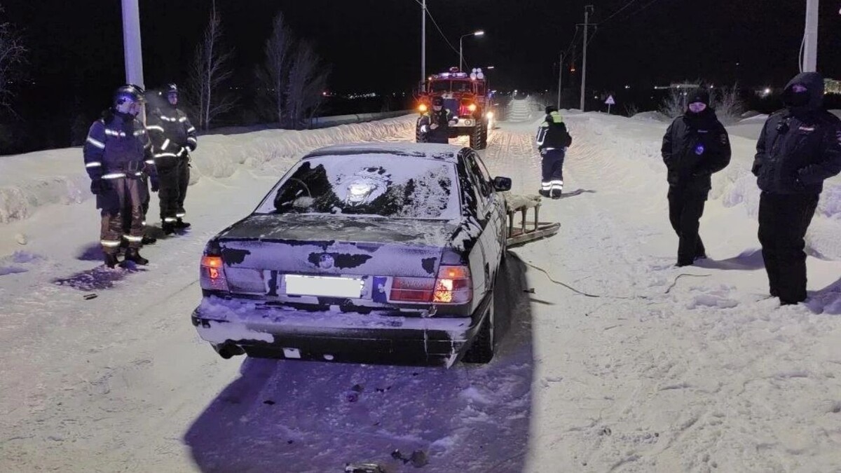    ДТП с оленьей упряжкой 1 января 2026-го в Лабытнанги. Фото: ЕДДС Лабытнанги