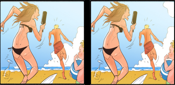 Задание на внимательность. Найди три отличия на картинке.