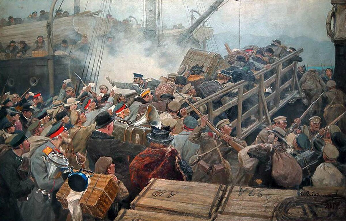 "Бегство буржуазии из Новороссийска" Ивана Алексеевича Владимирова