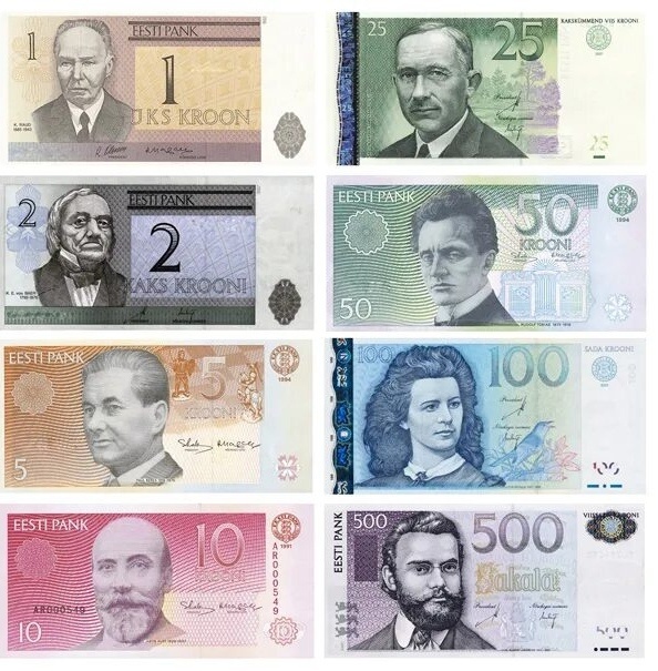 Эстонские кроны. Вышли из обращения, формально принимаются только в Банке Эстонии к обмену на евро