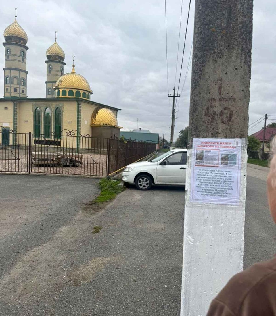    Листовки о пропаже малыша расклеены по всему Хасавюрту. Фото: из личного архива Айзан Забитовой.