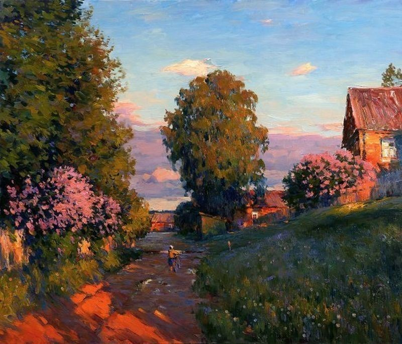 Закат в деревне