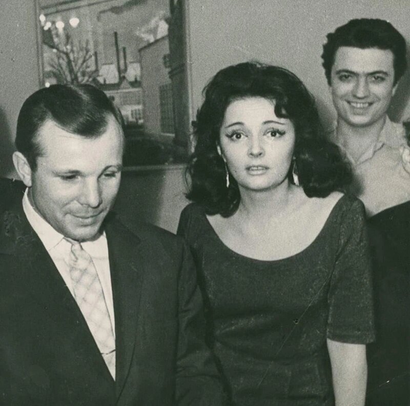 Ю. Гагарин, Э. Бруновская и В. Бероев, 1963 год. Фото из открытых источников