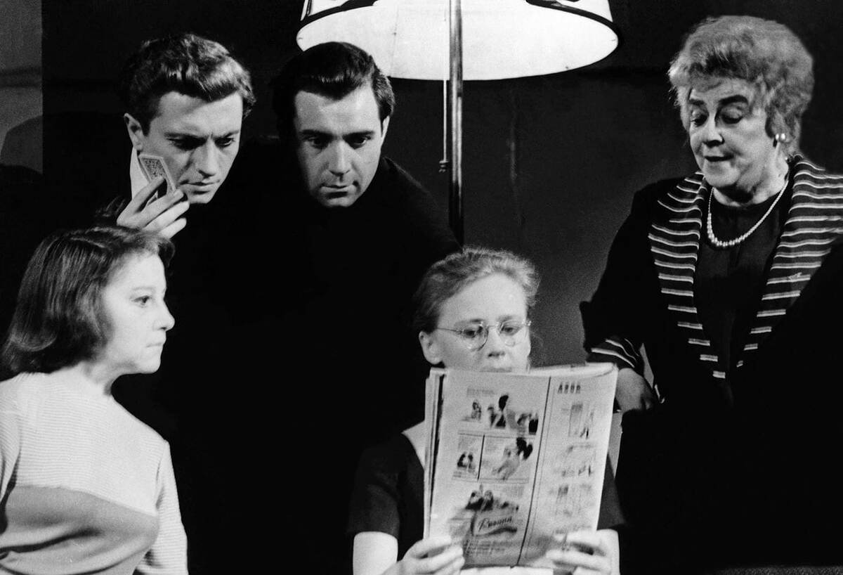 Нелли Молчадская, Вадим Бероев, Николай Афонин, Ия Саввина, Фаина Раневская в спектакле «Странная миссис Сэвидж», 1966 год