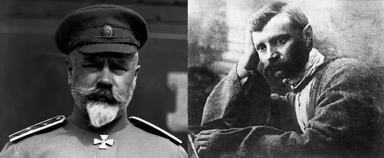 Противники: ген.-лейт. А.И. Деникин и кр.ком И.Л. Сорокин. Фото из открытых источников