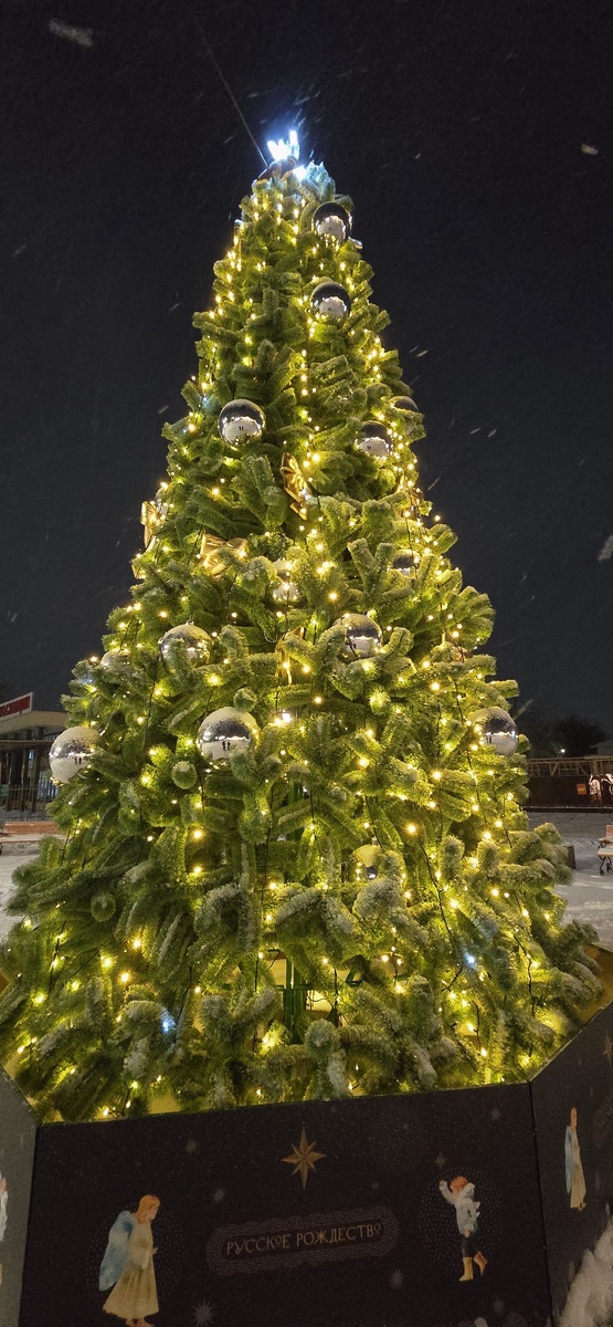 Новогодняя ёлка рядом с ж/д станцией