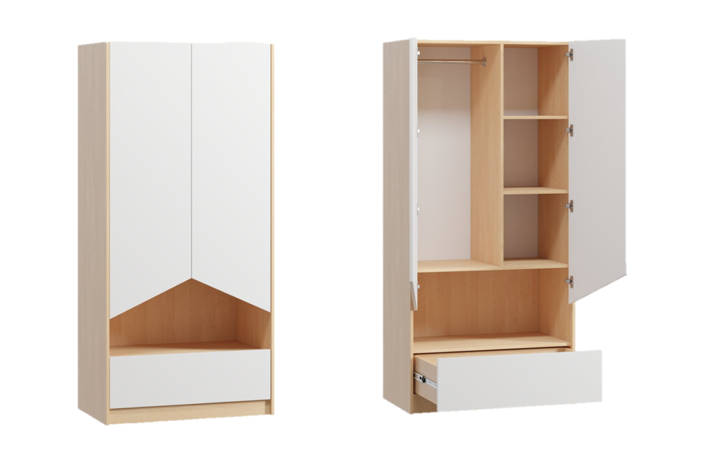 Гардероб глубиной 50 см, www.divan.ru. Эта комбинированная модель можеть быть использована и для хранения книг, например, на уровне малыша.