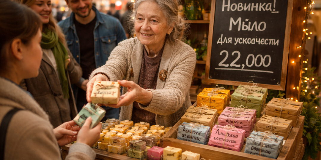 В ТЦ появилась бабушка с мылом по 22 тысячи — через неделю очередь стояла до кофейни
