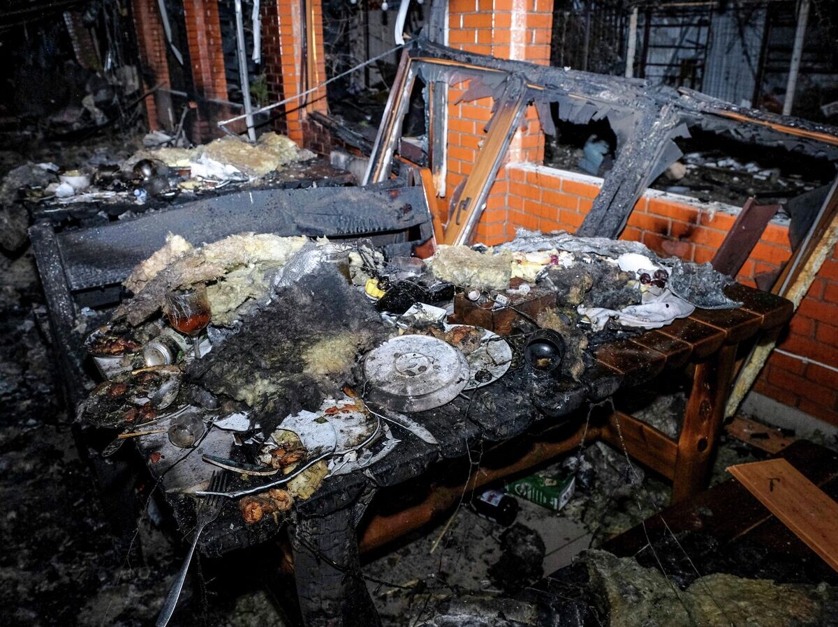    Последствия атаки БПЛА ВСУ на поселок Хорлы в Херсонской области | © РИА Новости / Сергей Мирный