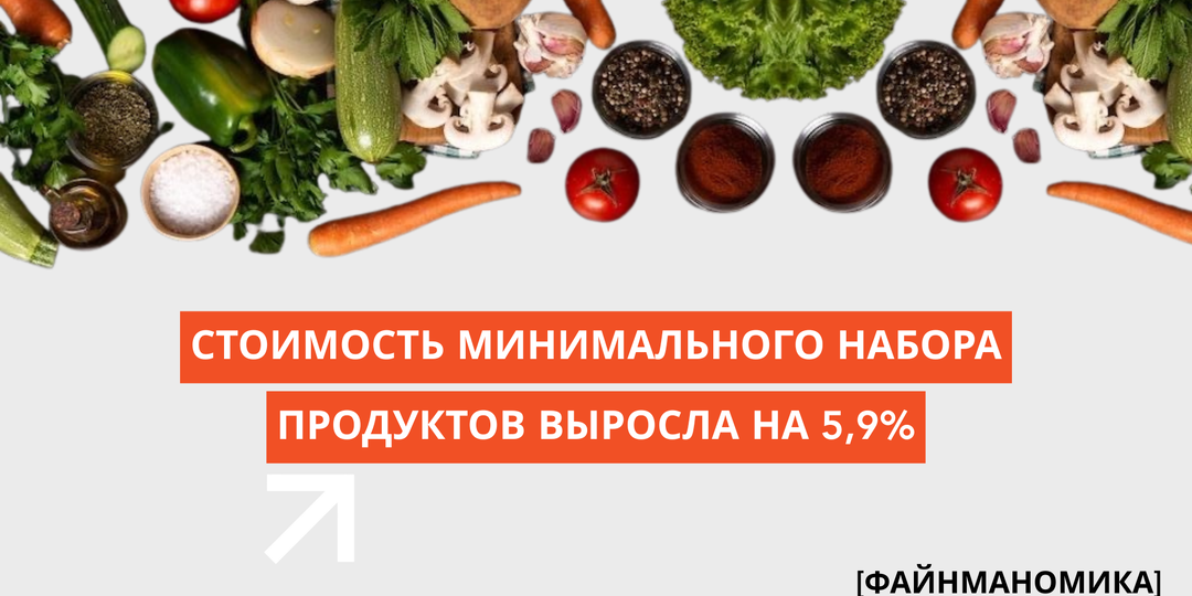 Стоимость минимального набора продуктов питания в России выросла на 5,9%